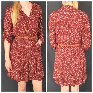 NWT Angie Floral Belted Shirt Dress with pockets!